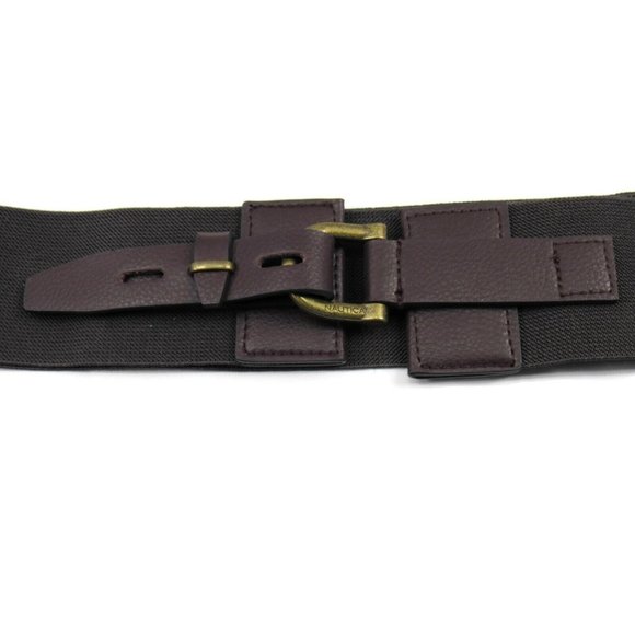 Nautica Belt Womens Accessories Elastic Chocolate/Ant Brass Size Small New - Picture 8 of 8